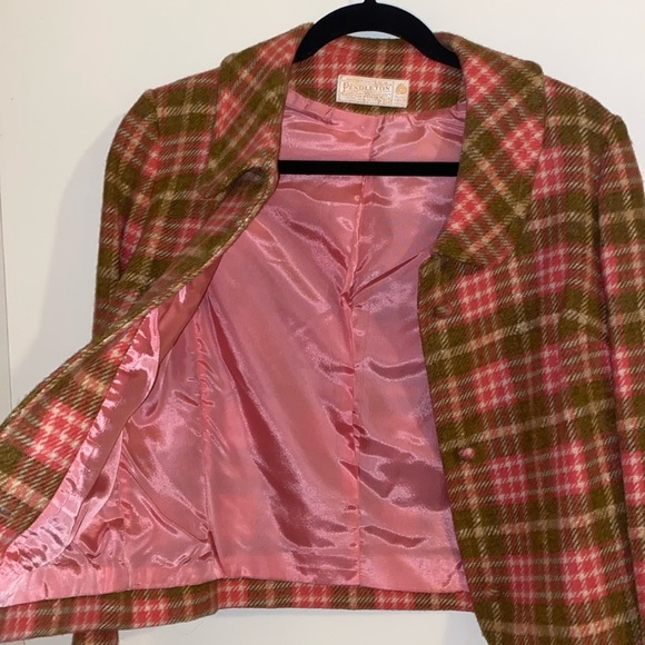 Pendleton Pure Wool Cropped Blazer Jacket covered buttons sz 12 - Picture 3 of 6
